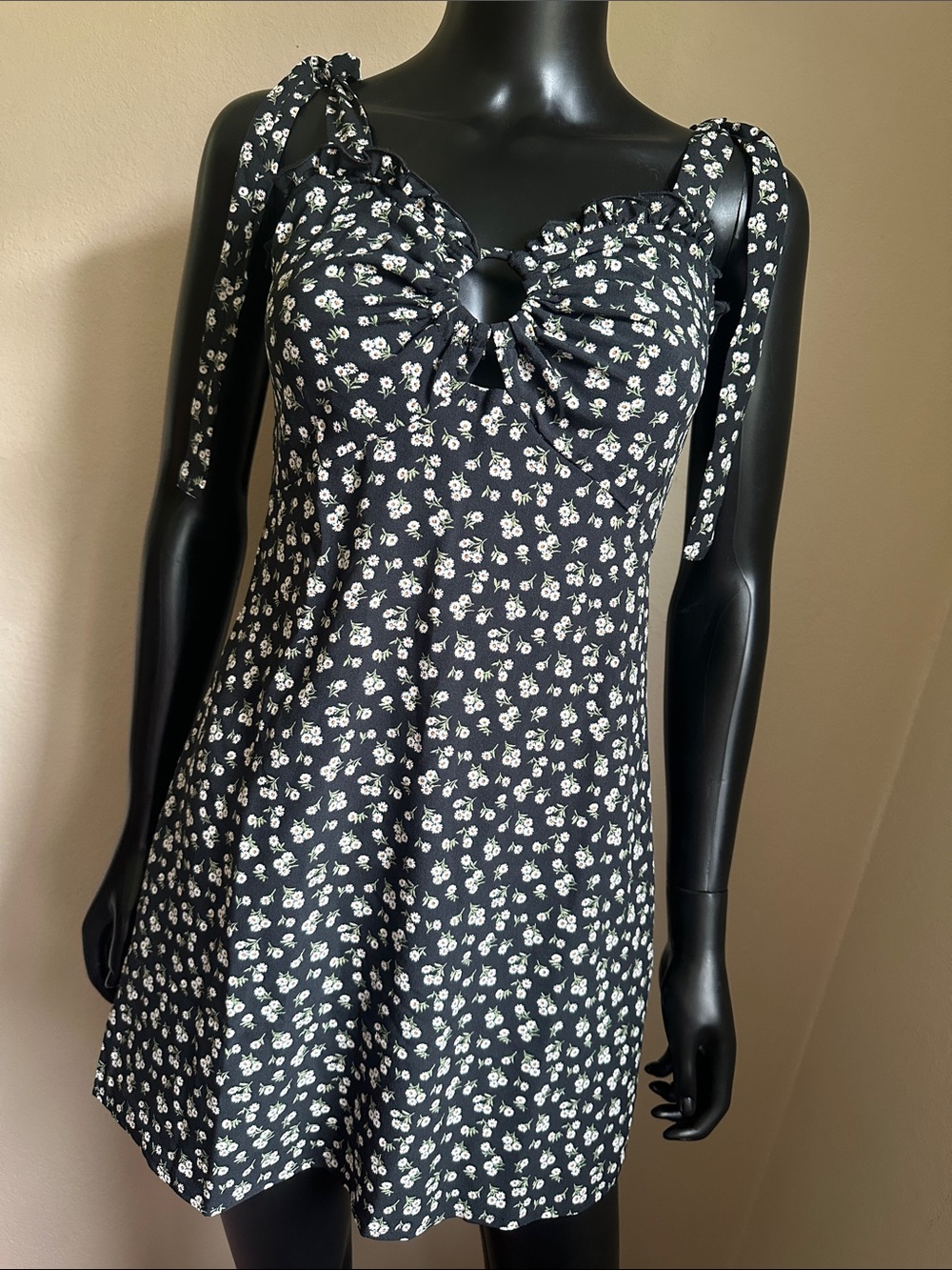 Forever 21 Black Floral Cutout Sundress